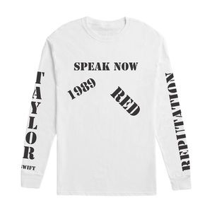 Taylor Swift Live Performance White Long Sleeve Tee